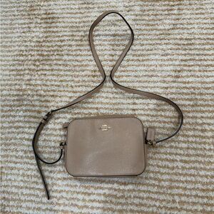 Coach Taupe Pebble Camera Bag